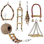 Jainsons Pet Products® Bird Swing Toys, Birds Chew Toys with Hanging Bird Cage Toys with Ladder Nest for Small Parakeets, Cockatiels, Conures, Finches, Budgie, Parrots, Love Birds(Birds Gift Pack)