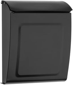 Architectural Mailboxes Aspen™ Locking, Vertical Wall-Mounted Mailbox for Outside, Modern Metal Galvanized Steel Small Mail Box with Lock and Key Drop Box, Black