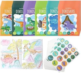 THE TWIDDLERS 36 Mini Libri da Colorare per Borse da Festa, con Adesivi - Tema Dinosauri, Mini Libri A6 per Bambini, Età 4-8 Anni, Piccoli Libri da Colorare Perfetti per Riempire le Borse da Festa