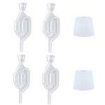 4 Pcs Fermentation Airlocks and 2 Pcs Bored Rubber Bungs Brewing Airlock for Home Brew Beer Wine Making