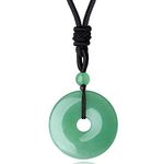 MAIBAOTA Green Aventurine Healing Crystal Necklace for Men Women Adjustable Rope Natural Stone Pendant Necklaces Lucky Amulet Gemstone Jewelry Mens