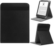 LIUDENWIN Universal Case for 6-inch Kobo Clara HD/Kobo Clara 2E/Kobo Nia/Pocketbook Basic 4/Touch Lux 5 Leather Stand Cover Compatible 6'' Pocketbook/Tolino E-Book Reader, Black