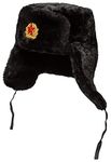 BELEON Ushanka Russian Fur Hat - Soviet Army Trapper Hat Black