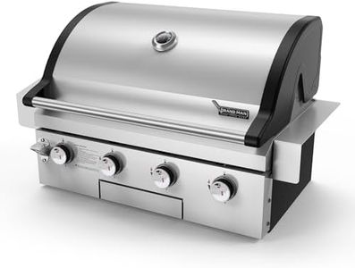 Brand-Man Gas Grill Built-In Head, 30-Inch 4-Burner Propane Grill, Natural Gas Convertible, Heavy Duty 304 Stainless Steel 40,000BTUs BBQ Island Outdoor Kitchen