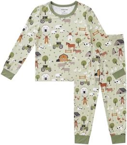 pureborn Kids Viscose from Bamboo Pajamas Set Boys Pjs Farm 8Y