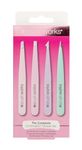 Brushworks HD 4 Piece Combination Tweezer Set - Pastels