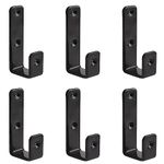 MOROBOR 6pcs PVC Coated Bed Ladder Hooks, Black Iron Bunk Bed Ladder Hooks, Heavy Duty Hook Brackets for Bed Decoration Tool