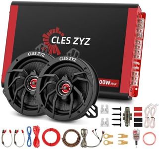 CLES ZYZ Car Speaker & Amplifier Combo Kit, 4 Channel Amp + 6.5" Coaxial Speakers (a Pair) with Wiring Kit, Complete System, Easy Install for Factory Radio