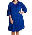 Shadowline Women's Plus Size Petals 3/4 Sleeve 41 Inch Waltz Coat, Navy, 3X