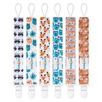 Babygoal Neutral Plastic Pacifier Clips, 6 Pack Binky Paci Holder and Leash for Boys and Girls Fits for Most Pacifier, Binkie Styles & Baby Teethers & Toys and Gift 6PS18-CA