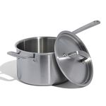 Made In Cookware - 4 Quart Stainless Steel Saucepan with Lid - 5 Ply Stainless Clad Sauce Pan - Professional Cookware - Made in Italy - Induction Compatible