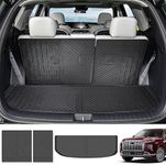 Utiiy Cargo Mat&Backrest Mat Fit for 2020-2024 Hyundai Palisade 3rd Row Seats Cargo Liner TPE Trunk Mat Seats Back Protector Trunk Liners for Hyundai Palisade Accessories(Cargo Mat+Backrest Mat)