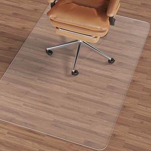 NATRKE Clear Office Chair Mat for Hard Floor, Transparent Computer Desk Chair PVC Mat for Furniture Wooden Floor Protector for Home Office, BPA and Phthalate Free, 122x92 cm (48"x36")