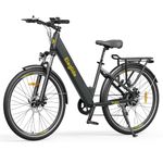 Eleglide Electric Bike, T1 Step-Thru Pedal Assist City E Bike, 27.5" Electric Bicycle Commute Trekking Bike for Adults with 36V 13Ah Battery, LCD Display, Shimano 7 Gears (Dark grey)