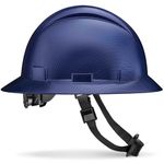 ACERPAL Full Brim Hard Hat, OSHA Construction Work Safety Helmet, 6 Point Adjustable Ratchet Suspension, Carbon Fiber Beguiled Blue Design