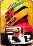 Fanzi Vintage Look Metal Sign - Formula 1 Alternative Poster Ayrton Senna Legend F1-8"X12" Tin Plate Wall Decor