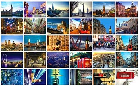 Travel postcards,Set of 30 Post cards variety pack depicting from Around the World Famous Travel Sites,Assorted Postcards Bulk, 4 x 6 -London