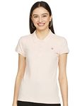 Allen Solly Women Lt Pink Solid regular fit T-Shirt(AHCTCRGFF72835_Lt Pink Solid_L)