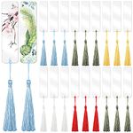 30 Pcs Acrylick Bookmarks, DIY Blank Bookmarks with 15 Pcs Multicolor Tassel ，Clear Acrylic Bookmark Blanks with Hole for DIY