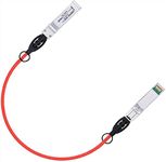 Colored 10G SFP+ Twinax Cable, Direct Attach Copper(DAC) Passive Cable, 0.25m (0.82ft) in Red, for Cisco SFP-H10GB-CU0.25M, Meraki, Ubiquit, Mikrotik, Intel, Fortinet, Netgear, D-Link and More