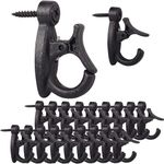 Lewufe 20 PCS Light Hanger Hooks, Screw Hooks for Hanging Outdoor String Lights Hooks, Christmas Lights, Patio Lights, Light Wire and Plants - Black