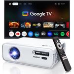 Aurzen EAZZE D1G Official Google TV 4K Supported Smart Projector with WiFi & Bluetooth, Auto Focus & Keystone, Dolby Audio, Zoom, Native 1080P Portable Mini Movie Projector for Home & Outdoor