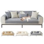 ShowyLive Sofa Covers 1 2 3 4 Seater Non Slip Sofa Slipcovers Super Soft Fleece Sofa Cushion Covers Sofa Protectors from Pets/Kids/Dogs(Grey, 28 * 59 inch/70 * 150CM)