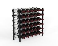 The Rack Co. Wine Bottle Rack Series - 36 Bottles Free Standing Floor Wine Rack, Wine Bottle Storage, Satin Black Finish, Metal