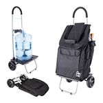 Bigger Trolley Dolly, Black Shopping Grocery Foldable Cart