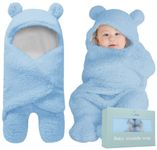 BlueMello Baby Swaddle Blanket | Ultra-Soft Plush Essential for Infants 0-6 Months | Receiving Swaddling Wrap Blue | Ideal Newborn Registry and Toddler Boy Accessories | Perfect Baby Girl Shower Gift