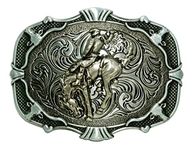 Moranse Silver Cowboy Ridding Horse Design Western Cowboy Belt Buckles, Cowboy Ridding Horse, Medium