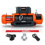 X-BULL New 13000lbs/5896KGS Super High Load Capacity Winch 12V Synthetic Rope Electric Winch with Hawse Fairlead Wireless Remote Control and Wired Control Towing Car SUVS Trucks