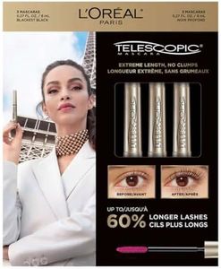 L’Oréal Paris Telescopic Mascara Blackest Black, 3-pack