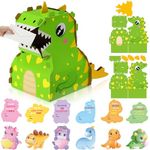 Sayglossy Valentine Mailbox Set Valentines Day Box for Cards with 36 Pcs Dinosaur Cards Valentines Day Cards Boxes Exchange Dinosaur Mailbox Kit for Classroom School Exchange Gifts Girls and Boys