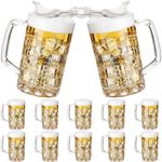 Mifoci 10 Pcs Clear Plastic Beer Mug with Handles 20 oz Reusable Acrylic Beer Stein Glasses Beer Sturdy Drinking Cups Dishwasher Safe for Bar Cocktail Beverages Juice Alcohol Soda