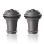 Vacu Vin Wine Bottle Stoppers – 2 Pack Wine Stoppers for Wine Bottles – Vacuum Wine Stopper Set – Reusable Rubber Stoppers for Wine Saver Pump – Grey