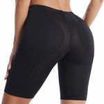 Women Hip Enhancer Shapewear Shorts Removable Pads Butt Lifter Panties Thighs Shaping underwear pants(S-Black-HEI)