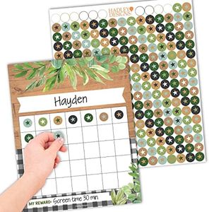 Sticker Chart for Kids Behavior at Home & Classroom - 25 Reward Chart for Kids Incentives, Gold Star Sticker Sheets, Farmhouse Incentive Charts for Classroom Must Haves