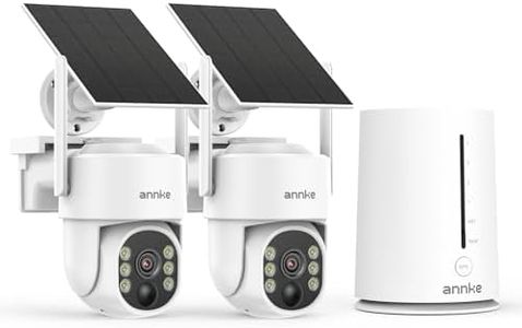 ANNKE 4MP 2K Wireless Security Camera Outdoor, 2-Cam Kit Solar Surveillance System, PIR Human Detection, 360° Pan & Tilt, Compatible with Alexa, Color Night Vision, No Monthly Fee, 64GB Memory Card