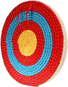 DOSTYLE Archery Targets Traditional Solid Straw Round Archery Target Shooting Bow Coloured Rope Target Face Three Layer for Shooting Practice