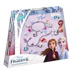 Frozen II 680654 Bettelarmbänder Disney Charm Set-Make Chain Bracelets with Silver Leaf Beautiful Beads and Stickers by Anna and Elsa Gift for Girls, Multicoloured