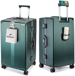 feilario Super Large Aluminum Frame Checked Zipperless Luggage