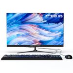 27 Inch All-in-One Desktop PC Alder Lake N100 Desktop Computer 8GB RAM 512GB ROM SSD Full HD IPS Display Computer with Dual WiFi Bluetooth 5.0,Keyboard and Mouse USB3.0