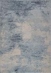 Unique Blue Ivory Rustic Area Rug 2'7" X 4'11" (Approx. 3 by 5 feet) for Entrance, Hallway, Balcony