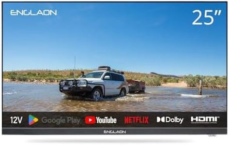 ENGLAON 25 Inch Full HD Smart TV with 12V Display A Built in Chromecast & Bluetooth for Caravan Motorhome Camper or RV Usage