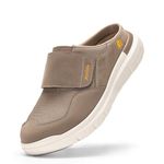 FitVille Diabetic Shoes for Men Slip On Slippers for Swollen Feet Extra Wide Adjustable Casual Comfort Walking Shoes Orthopedic Slippers for Plantar Fasciitis Indoors Outdoors