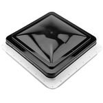 Shield Autocare 420mm x 420mm Campervan Skylight Roof Vent with Built In 12v Fan & Integrated Fly Net Blind for Camper Van Conversion RV Motorhome Caravan Horsebox (Black)