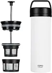 ESPRO P0 Ultralight French Press - Double Walled Stainless Steel Vacuum Insulated Coffee and Tea Maker, 16 Ounce, Chalk White