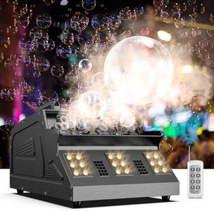 DazzlingStage 2000W Fog Machine, 3 in 1 Fog Bubble Machine with 2 Bubble Fans, 7 CH RGB 18 LED Lights Fog Bubble ALL IN ONE Machine, Fog Bubble Machine for Party, Wedding, Festival, Birthday