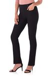 Rekucci Women's Ease Into Comfort Everyday Chic Straight Pant w/Tummy Control (16,Black)